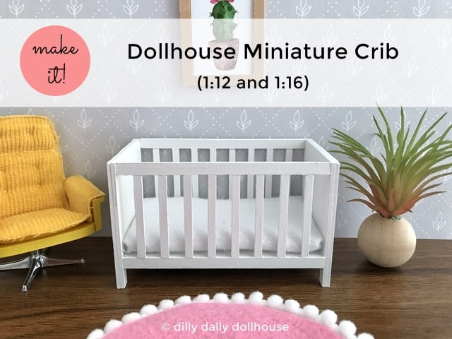 dollhouse crib in nursery setting