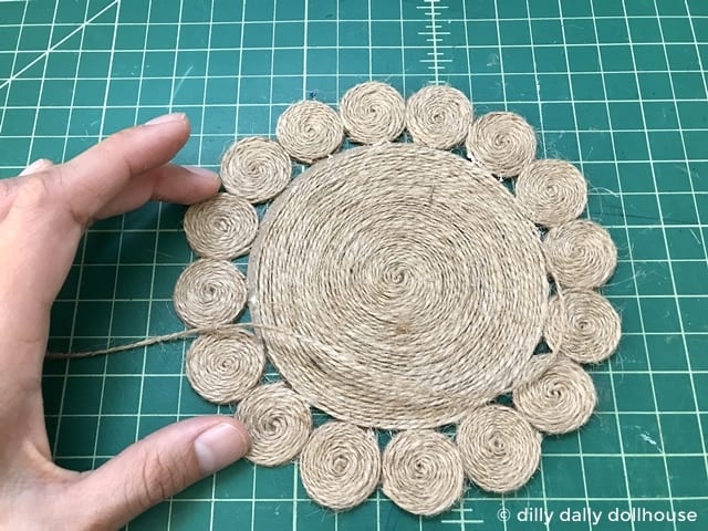 almost finished dollhouse jute rug