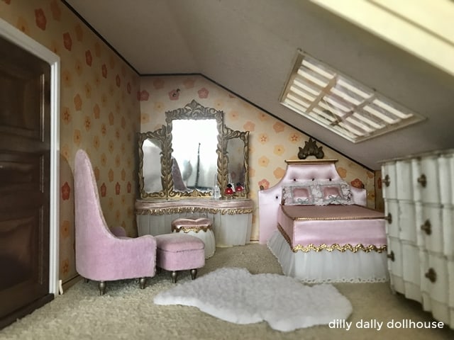 Petite Princess dollhouse pink bedroom furniture