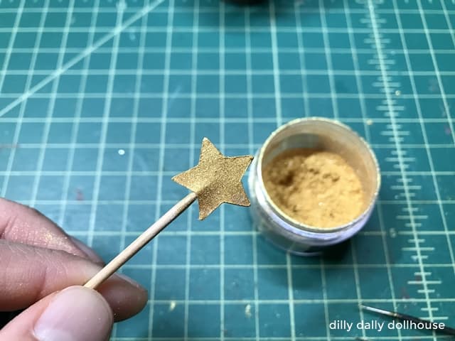mini cardstock star on a toothpick