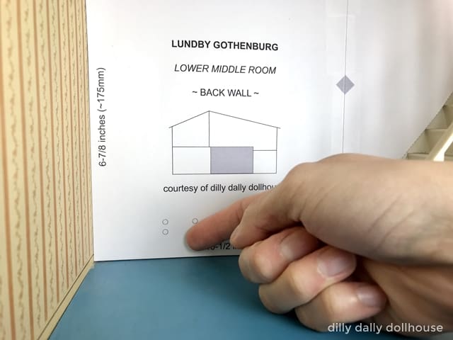 lundby template being fitted against the wall
