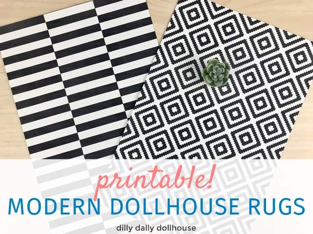 Modern Dollhouse Rugs Printables Paper Options Dilly Dally