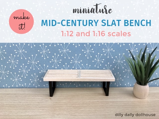 miniature slat bench 1:16 scale