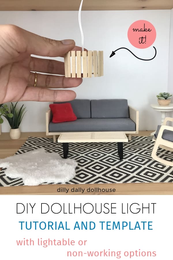 Dollhouse Ceiling Light DIY Tutorial + Template (Light Bulb or Non