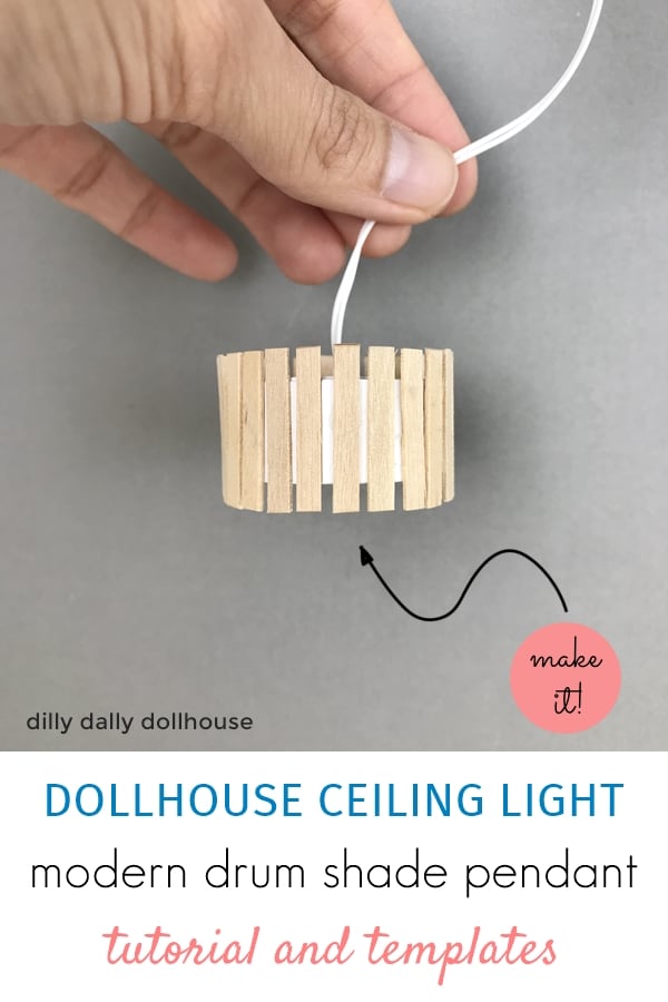 Dollhouse Ceiling Light DIY Tutorial + Template (Light Bulb or Non