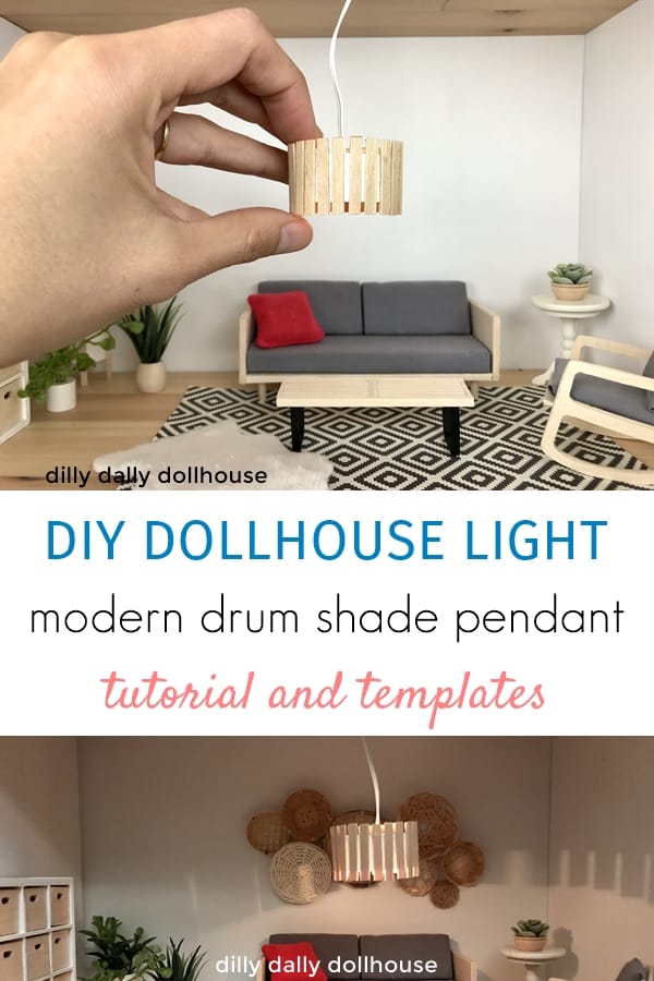 Dollhouse Ceiling Light DIY Tutorial + Template (Light Bulb or Non