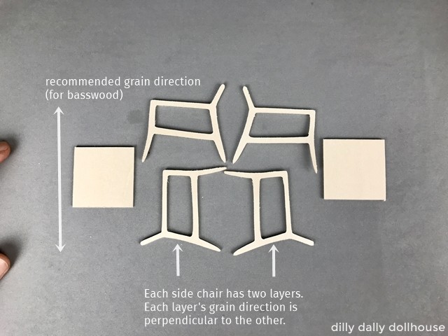 pieces of modern miniature chair