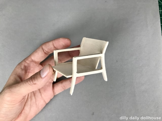 finished frame of modern miniature chair