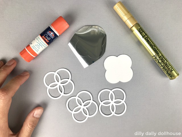 materials to make miniature gold mirrors