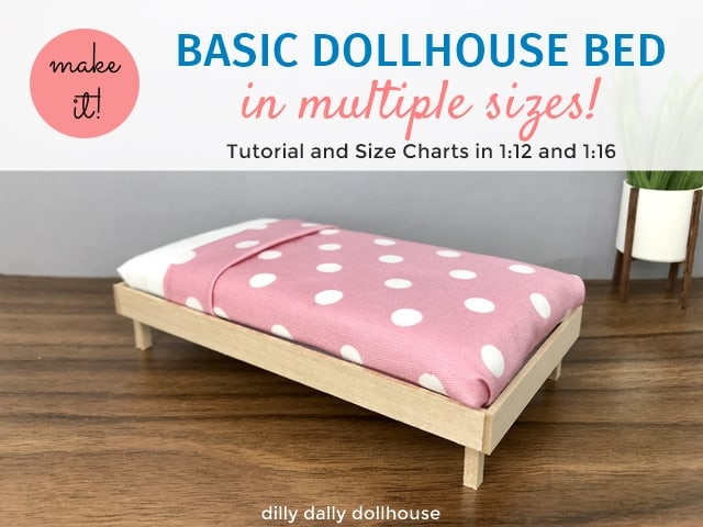 Basic Dollhouse Bed Multiple Sizes In