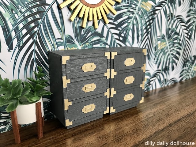 Miniature Campaign Dresser/Chest (Tutorial and Templates for 1:12 and 1:16  scales) - dilly dally dollhouse