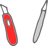 illustration of craft knives