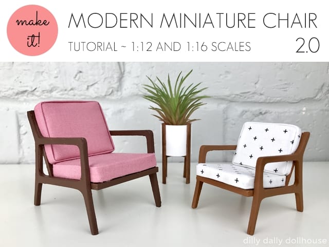 modern miniature chair in 1:12 and 1:16 scales