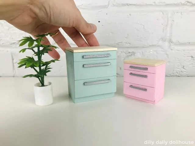 finished dollhouse kitchen cabinet in 1:12 and 1:16 scales