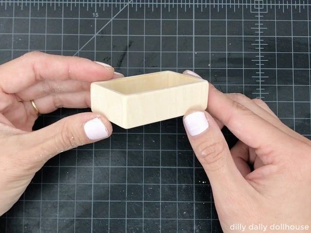 miniature kitchen sink sanded and shaped