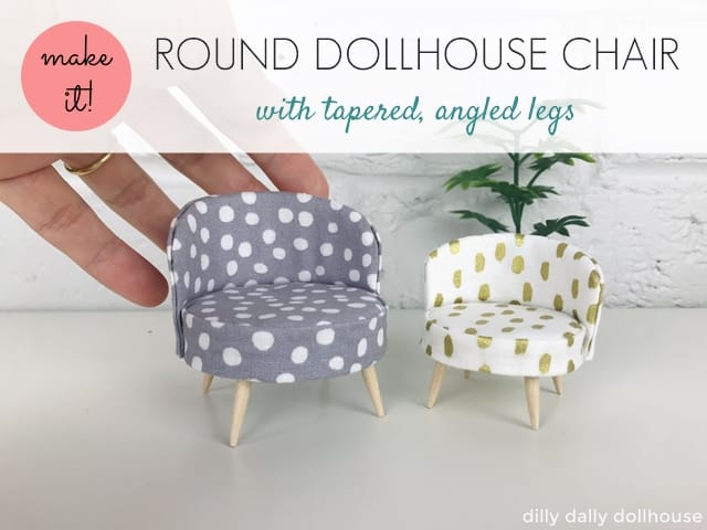 round dollhouse chair, round miniature chair