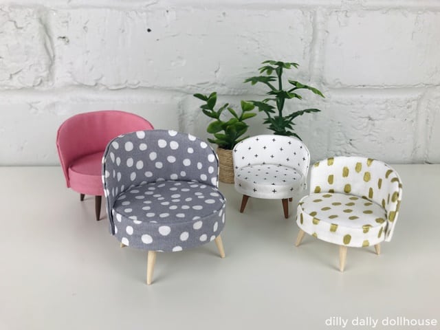 multiple pieces of round miniature chair
