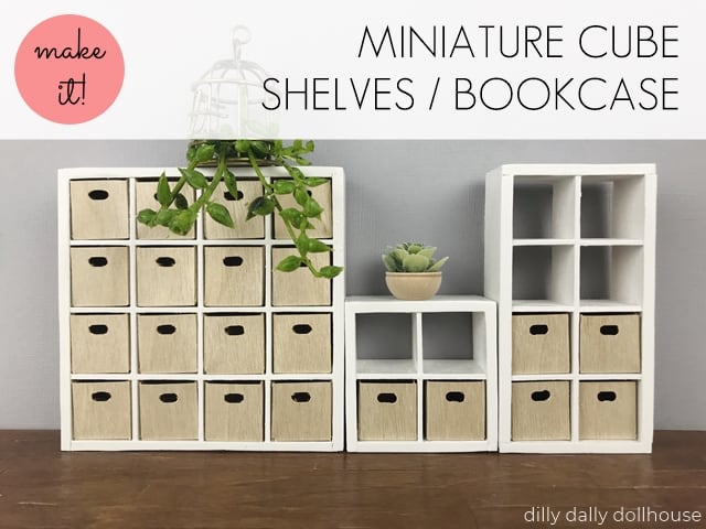 miniature cube bookcase in multiple sizes