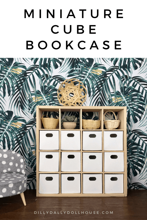 Miniature Cube Bookcase/Shelves (Tutorial + SVG) dilly dally dollhouse