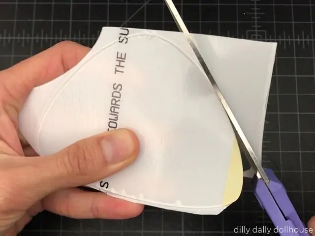cutting plastic sheet for miniature coffee table top