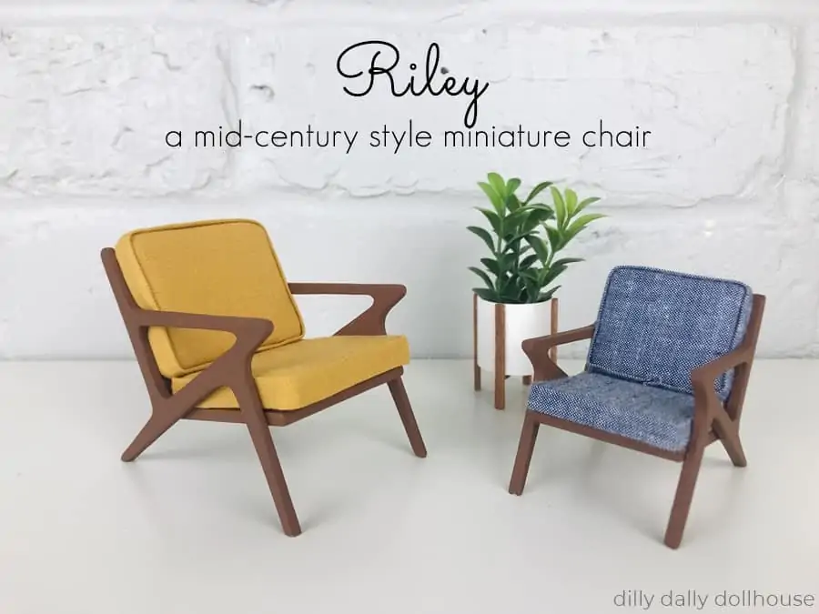 mid-century style miniature chairs