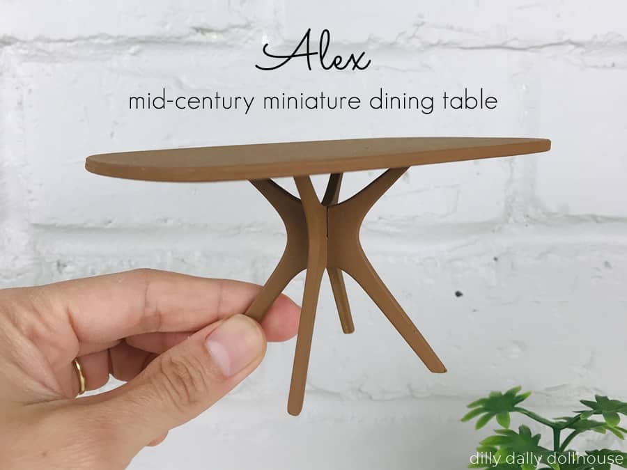 MCM Miniature Dining Table ALEX (Tutorial + SVG) - dilly dally dollhouse